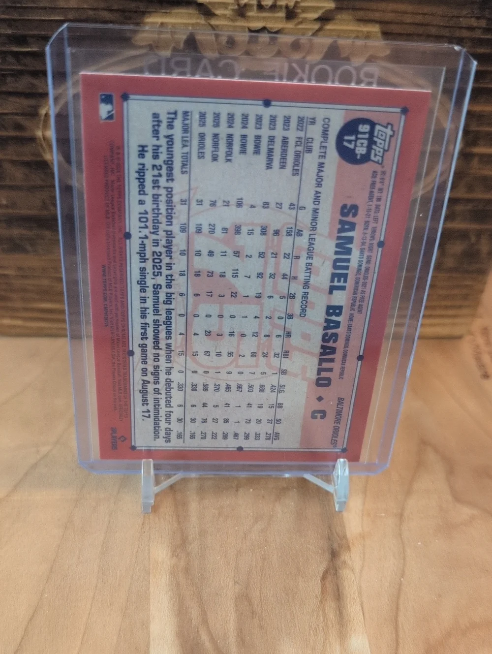 2026 Topps Chrome Samuel Basallo 75th Anniv Silver Refractor Rookie Card Orioles